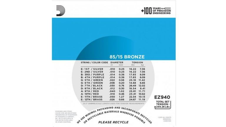 D'Addario EZ940 10-50 Žice za gitaru sa 12 žica